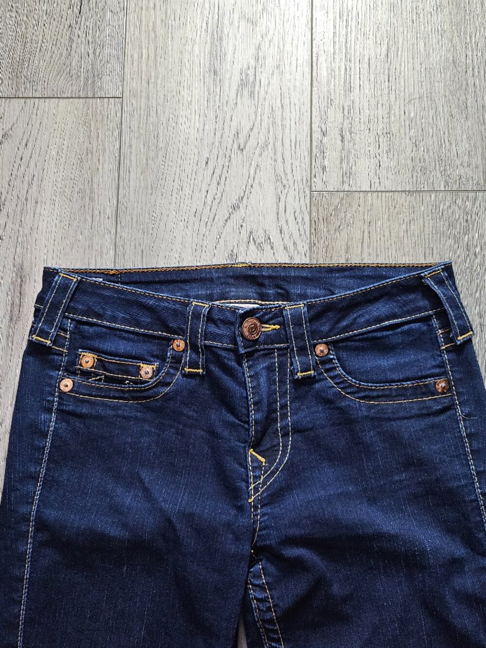 True Religion Womens Size 28 Tara Ankle Zip Skinny Jeans Dark Indigo Made in USA - Picture 4 of 13